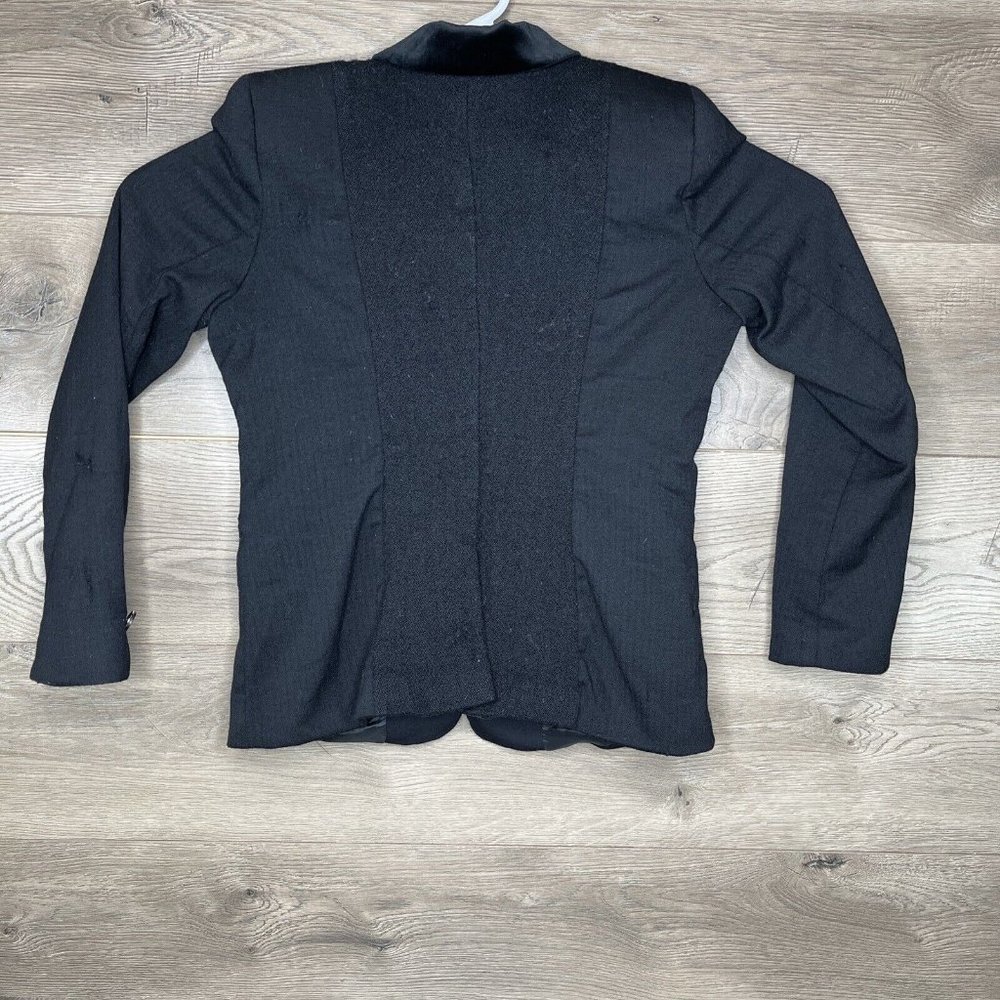 Escada Sport Blazer Womans Size 10/40 Black Virgin Wool 2-Button Velvet Collar - Picture 8 of 16